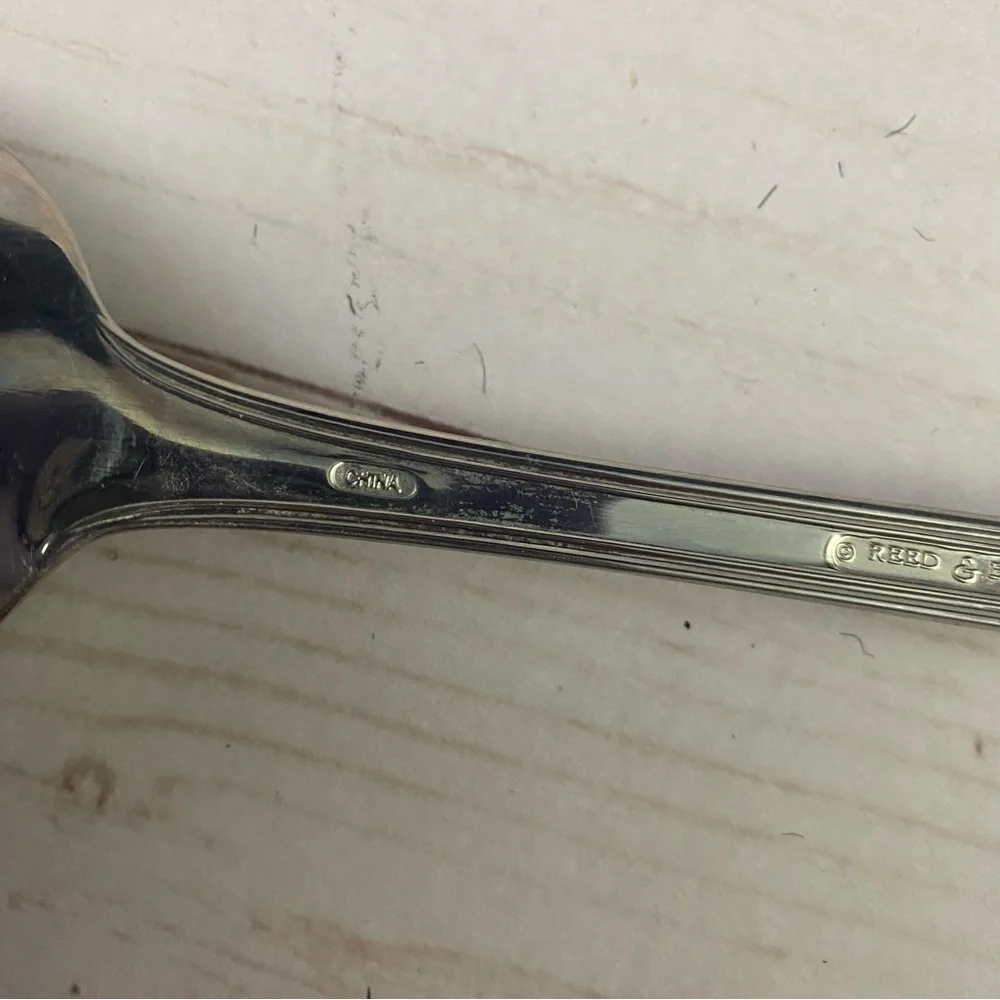 Reed Barton PALLADIAN 2 Pc Salad Serving Set Fork and Spoon Glossy Stainless